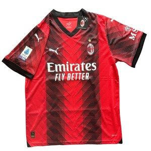 23/24 AC Milan home kit. Theo Hernandez soccer football jersey. New with tags